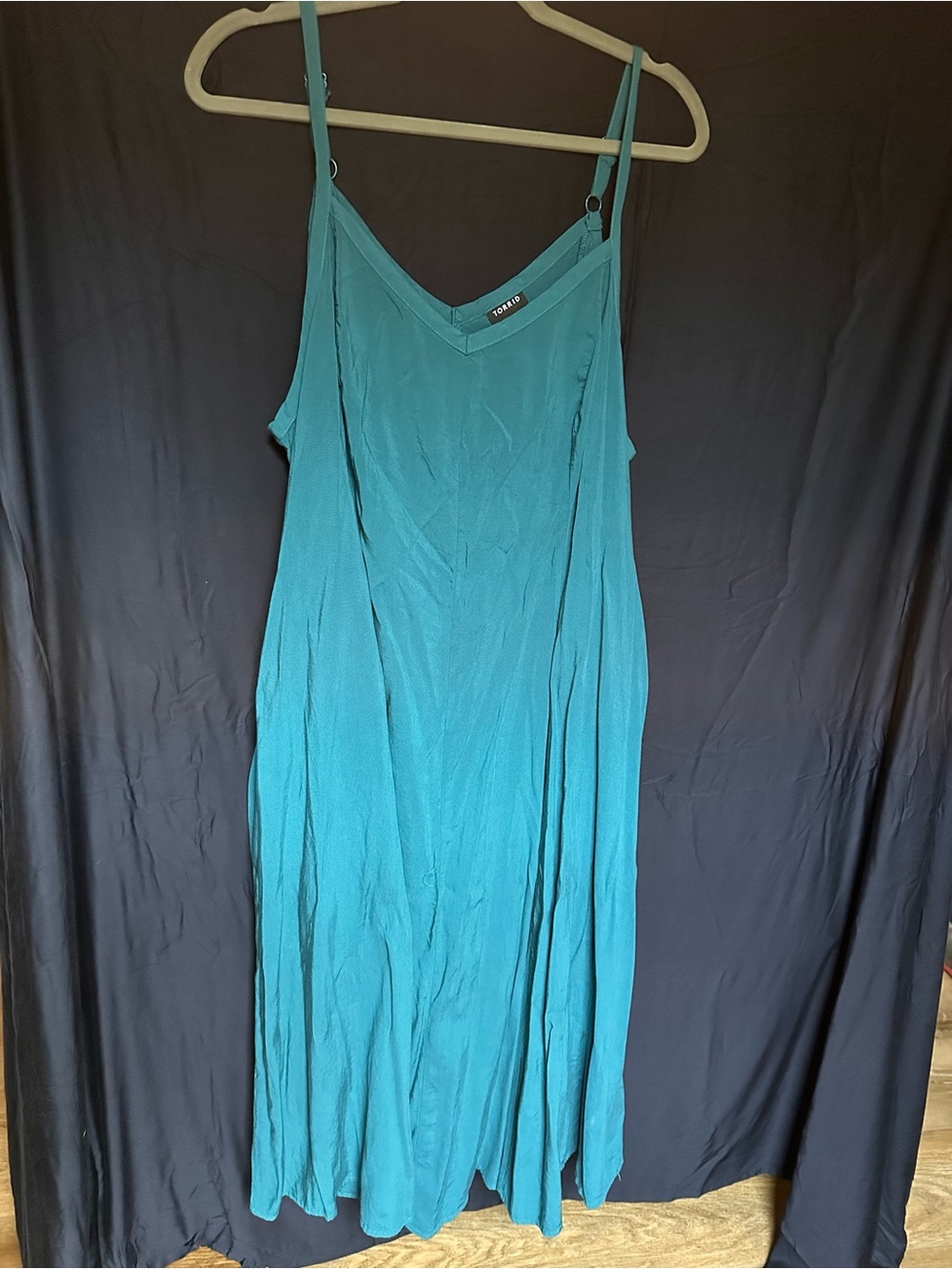 Teal Slip Midi Dress - Unbranded